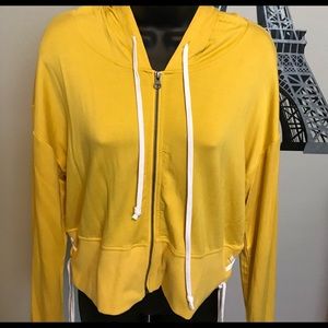 BCBGeneration Women's Lace-up Cropped Hoodie Jacket Size Large NWT